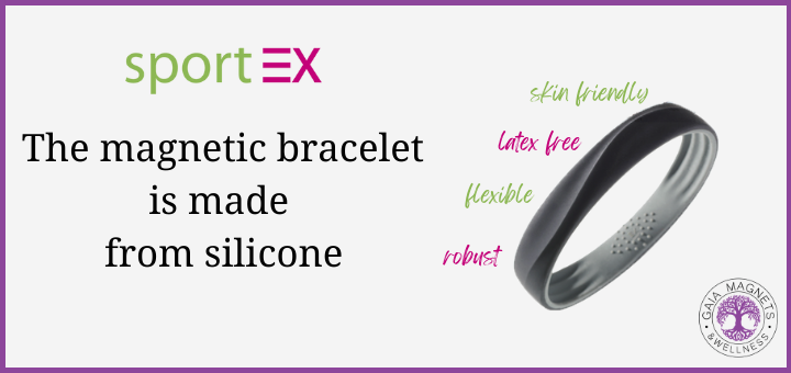 the magnet bracelet is made from silicone - picture of sportex magnetic bracelet