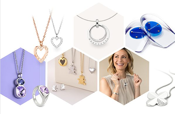 Selection of magnetic jewellery and wellness items from the new Energetix Journal number one