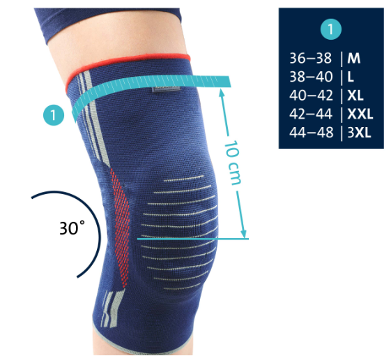 ENERGETIX MagnetMove Knee Support Size Guide