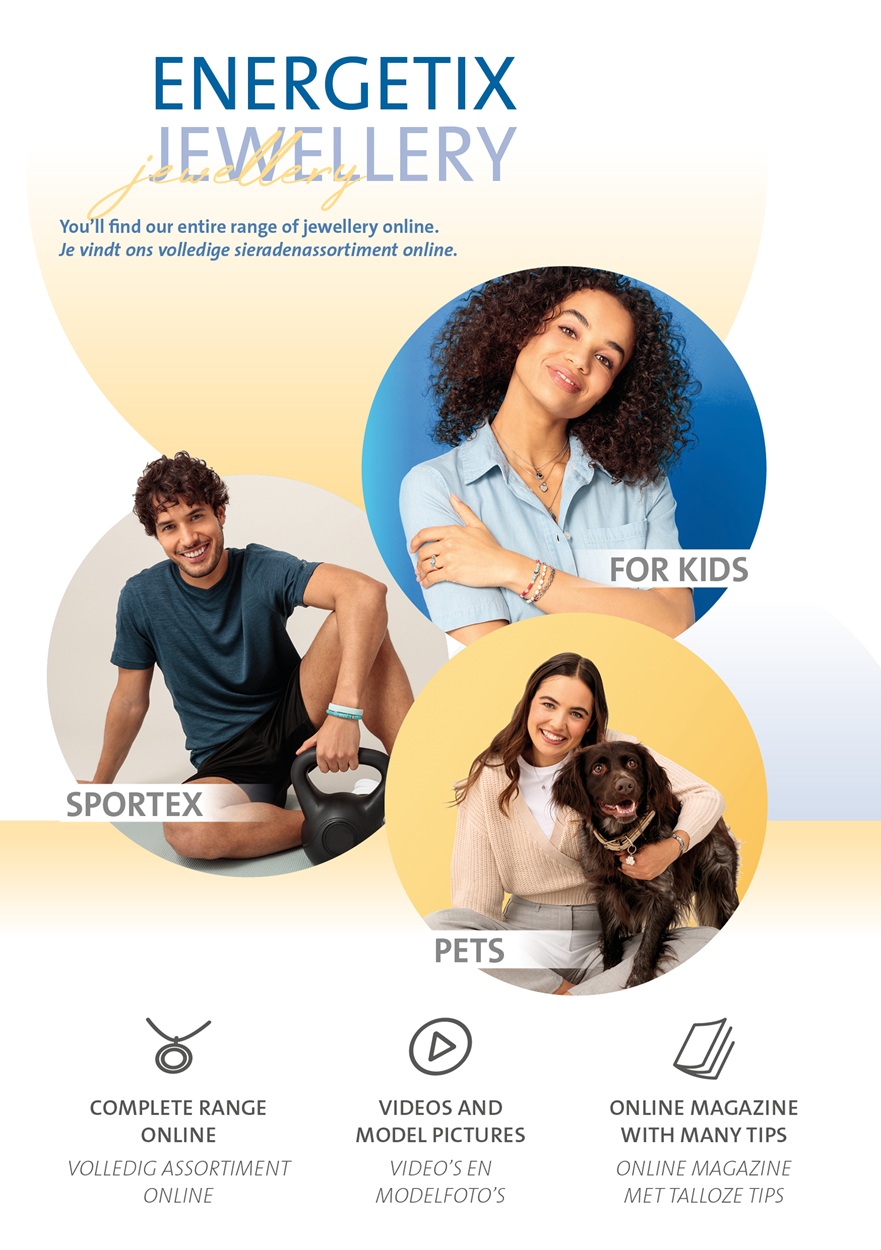 Different catagories from the ENERGETIX online store